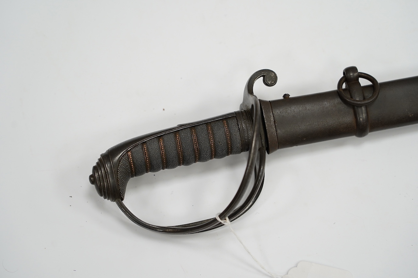 An 1821 pattern Light Dragoon officer’s undress sword, blade faintly etched with presentation inscription to Private W. Alexander, Berkshire Yeomanry (indistinct), blade 89cm, together with research material. Condition -